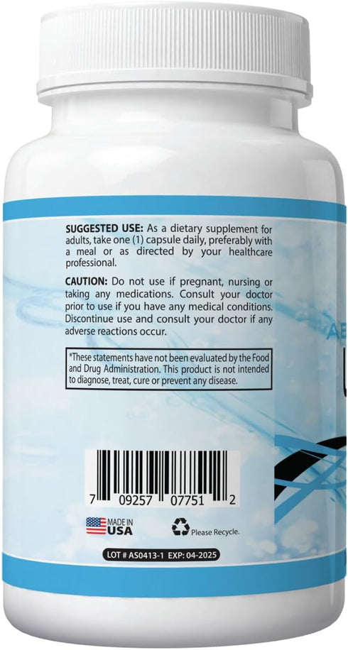 Absonutrix Uridine Monophosphate (Choline Enhancer) - 500mg per Capsule, 120 Vegetable Capsules Made in USA