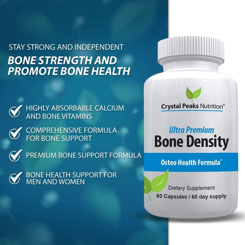 Ultra Premium Bone Formula - Calcium Carbonate with Vitamin K2 & D3 - 60 Capsules for Bone Strength