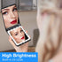 WOBSION Lighted Compact Mirror Rechargeable Travel Makeup Mirror with Light and 1x/3x Magnifying (Black)