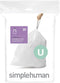 simplehuman Code U Custom Fit Drawstring Trash Bags, 20 Count, 55 Liter, White