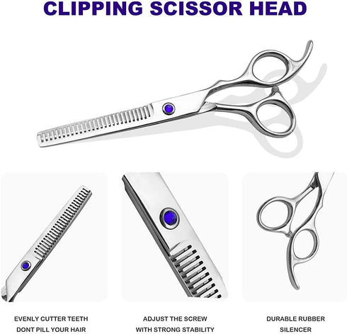 Professional Hair Scissors Barber Shears 6.5-inch - Salon Thinning Scissors for Women, Men, Kids, Home