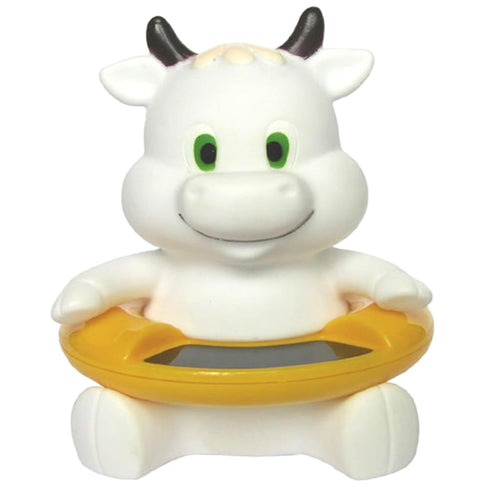 Takingup Baby Bath Thermometer, White Cow Baby Bath Thermometers, Floating Animal Toy Fun