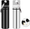 2 Pack Small Pocket Pill Box Keychain, Portable Mini Aluminium Pill Organizer for Travel (Black & White)