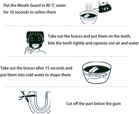 Mouth Guard for Clenching Teeth at Night, 4 PCS Custom Moldable Dental Night Guard
