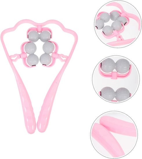 ORFOFE Handheld Manual Neck Massager with Six Firm Balls for Targeted Shoulder Relaxation Portable Deep Tissue Massage