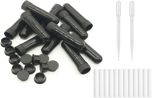 ZIOJOVK 12PCS 12 inhalers+12 Wicks+2 Essential Oil Aromatherapy Blank Nasal Inhaler Tubes (Includes unscented Plastic