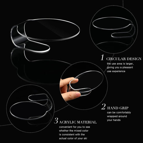 Makeup Mixing Palette, 2 Pieces Handheld Acrylic Foundation Mixing Tray for Makeup Blending