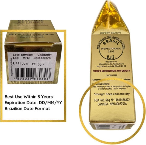 Brazil Brazilian Green Bee Propolis Liquid Extract, No Alcohol, 30ML (1 Pack)
