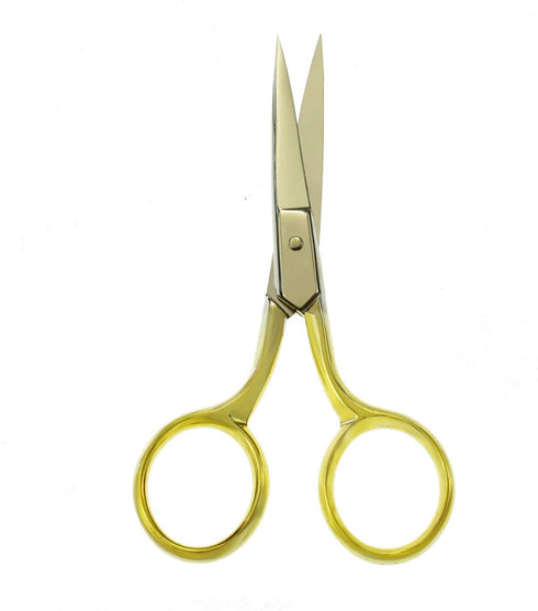 Professional Grooming Scissors - Stainless Steel Fine Straight Curved Tip Scissors for Facial Hair Removal, 3.5”
