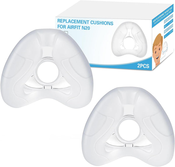 Wagleriz 2 Pack Replacement Nasal Cushion for ResMed Airfit N20, Medium, Compatiable with
