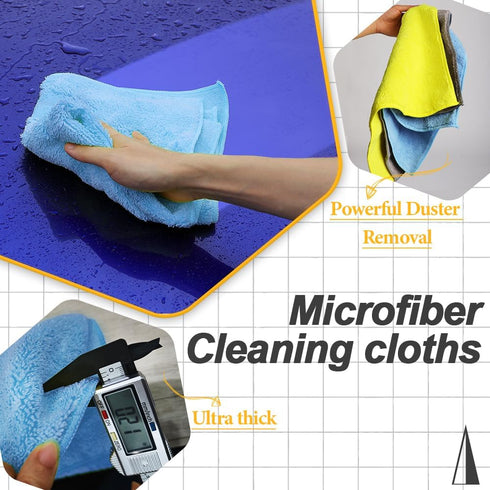 House,Kitchen,Bathroom,Office16"x16"|Blue 6-Pack Microfiber Rags Car Interior & ExteriorCar Towels Highly AbsorbentLint
