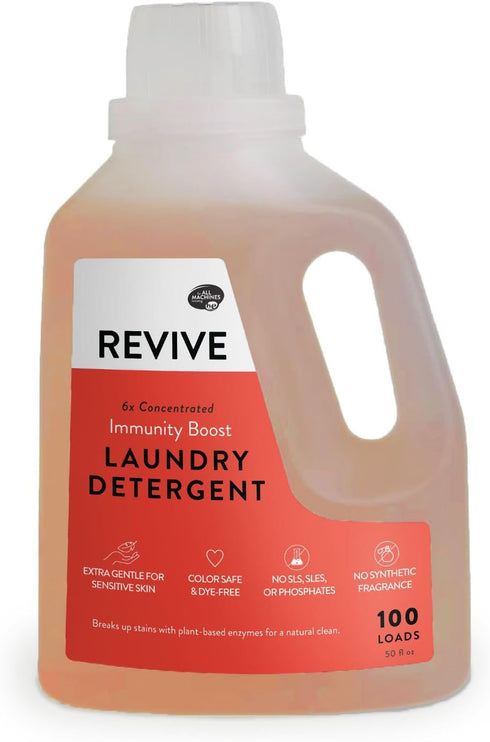 Revive Essential Oils Immunity Boost Liquid Laundry Detergent, 50oz, Ultra Concentrated, Stain Fighting