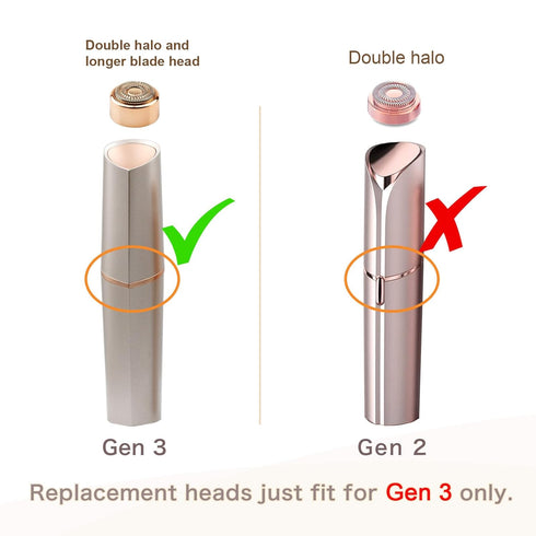 Replacement Heads for Flawless Finishing Touch Generation 3 Facial Hair Remover - New Blades for Flawless Razor