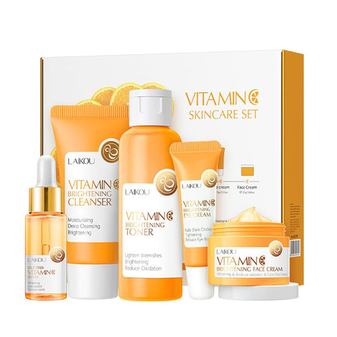 Skincare Gift Set for Teenage Girls - Vitamin C Skin Care Set with Cleanser, Toner, Face Serum, Eye Cream
