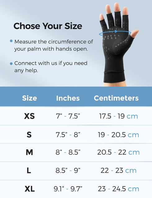 FREETOO Copper Arthritis Gloves for Carpal Tunnel Pain Relief, Fingerless Compression Gloves for Women/Men