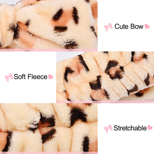 IKOCO Makeup Headband, 4Pcs Spa Headband for Washing Face, Soft Bow Skincare Headbands