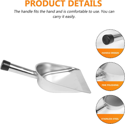 1pc Stainless Steel Dustpan - Heavy Duty Dustpan for Debris Cleaning, Plastic Office Small Shovel