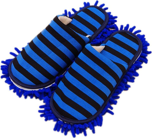 Cleaning Slippers Microfiber Detachable Mopping Shoes House Floor Cleaning Mop Chenille Sole, One Size (Royal Blue)