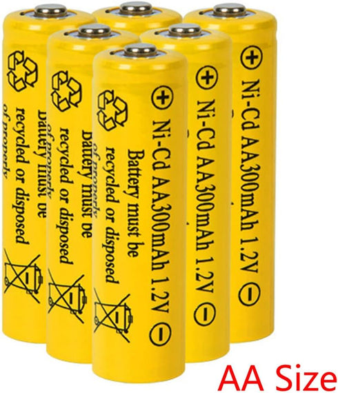 FULIN 12 Packs 1.2V AA 300mAh Ni-Cd Rechargeable Batteries for Solar Lights