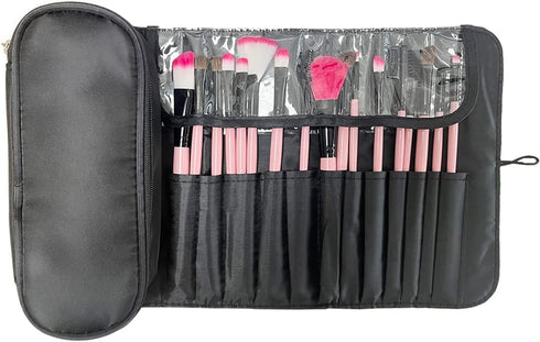Portable Makeup Brush Storage Bag, Multi-Function Cosmetic Travel Bag, Folding Tool Protection Bag