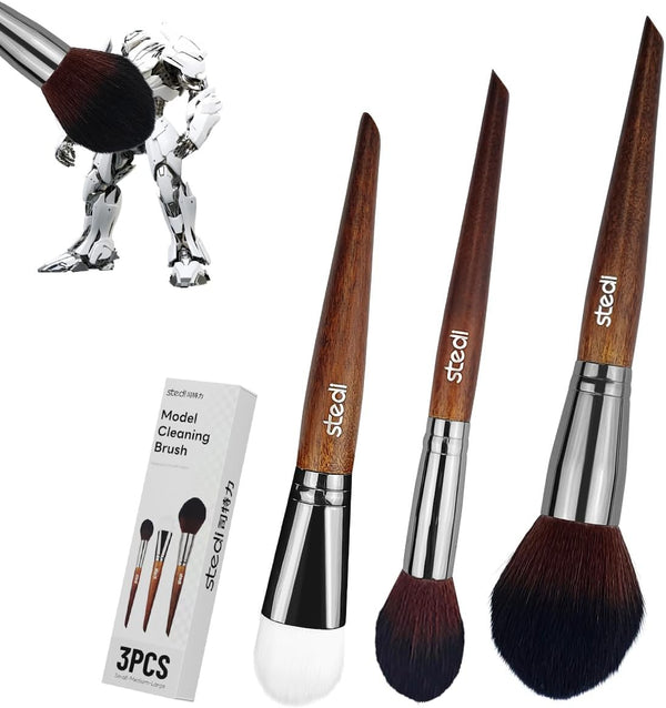 Stedi Model Cleaning Brush Kit - Hobby Making Tools with 2 Soft and 1 Stiff Figure Duster Brush for Statues and Crafts