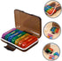 SEWCHICS 7-Day Weekly Portable Pill Organizer Case with Compartments, Rainbow Color with Black Shell, Travel Medicine