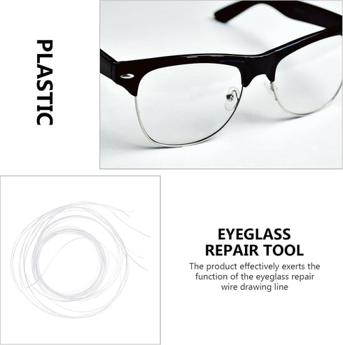 Hemobllo 3 Packs Eyeglass Repair Kit, Half Rim Glasses Thread String Replacement Parts for Maintenance