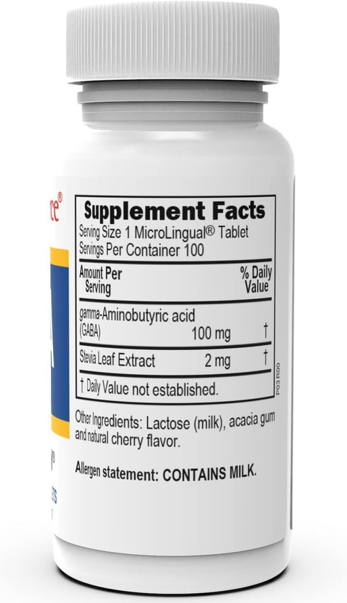 Superior Source GABA 100 mg, Quick Dissolve MicroLingual Tablets, 100 Count, Brain Health Support, Promotes a Relaxing Effect & Positive Mood, Stress & Sleep Support, Non-GMO