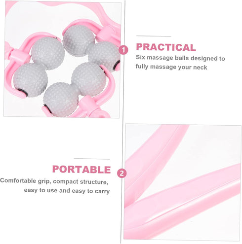 ORFOFE Handheld Manual Neck Massager with Six Firm Balls for Targeted Shoulder Relaxation Portable Deep Tissue Massage