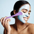 Silicone Facial Mask Applicator & Scrubber - Double-Head Lotion Spatula for Makeup, Cream, and Mud Masks (Purple+Gray)