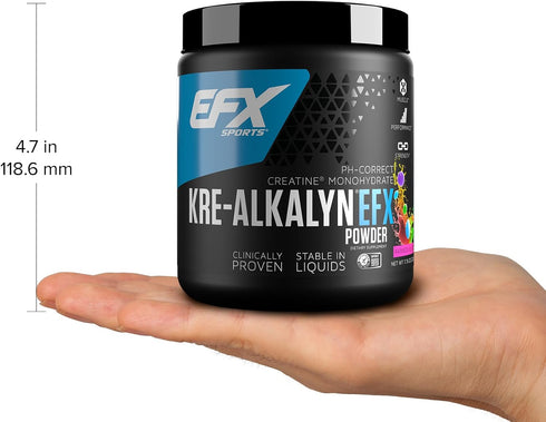 EFX Sports Kre-Alkalyn EFX Powder, pH Correct Creatine Monohydrate Supplement for Strength, Muscle Growth &