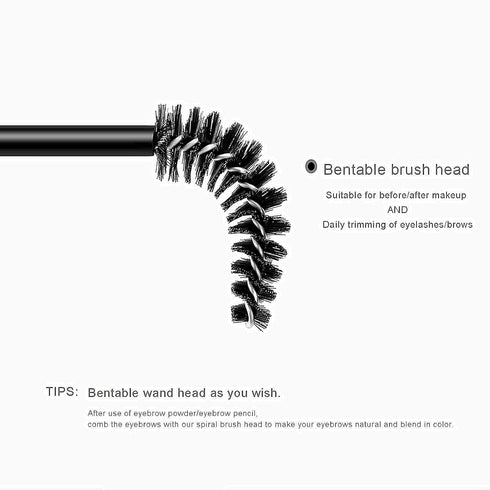 i-Laesh 100 Pcs Disposable Eyelash Brushes, Spoolies for Eyelash Extensions, Mascara Wands, Brow Makeup Supplies Kit