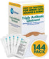 Globe Triple Antibiotic Ointment, 144 Pack, 0.9g Single Packet for First Aid Kit, Prevents Infection, Travel Size