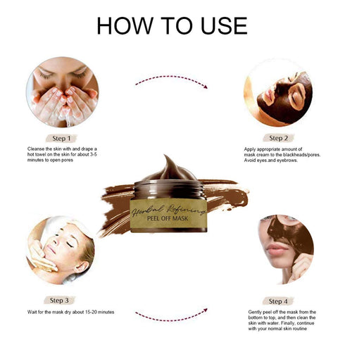 Peel Off Face Masks, Blackhead Remover Mask, Herbal Cream, Deep Cleaning Facial Mask for Acne and Oil Control