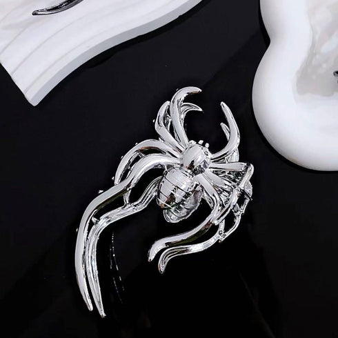 Spider Metal Hair Claw Clips, 1Pcs Alloy Hair Clip for Punk & Y2K-Style Hair Accessories Decorations (Silver Spider)