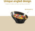 PLASTICPRO Angled Plastic Bowls, Disposable Small Black Serving Bowls with Gold Rim for Party Appetizer Salads, Pack of