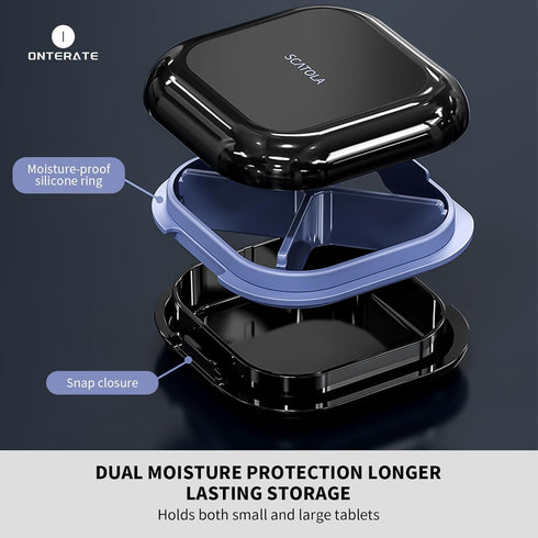 Daily Pill Organizer with 4 Compartments, Portable Travel Case for Vitamins, Cod Liver Oil, Compact Medicine Organizer