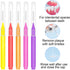 EasyHonor Braces Brush for Cleaner Interdental Brush Toothpick Dental Hygiene Flosser (5 Warm Colors, 75pcs)