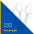 Plasticpro Disposable Clear Plastic Cutlery, Heavyweight Soup Spoons, 100 Count