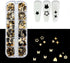 Nail Art Glitter Flakes, Mixed Black Gold Glitter Sequins for Women Manicure Charms and DIY Sparkly Crafts