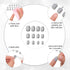 Honoson 720 Pieces Short False Nails - Medium Square Artificial Fake Nails Full Cover Glossy Press on Nails Tips for