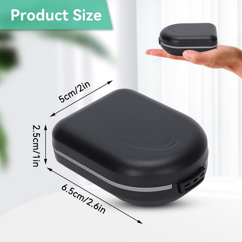 Waterproof Behind-the-Ear Hearing Aid Case, Portable Drop Resistant Storage Box for Hearing Aids, 6.5 x 5 x 2.5cm