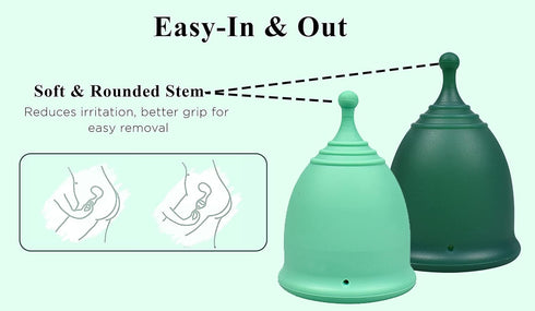 Set 2 SHORDY Reusable Menstrual Cups (Large) of with Mini Box, Medical Grade Silicone, Coupe Menstruelle, Safe Period