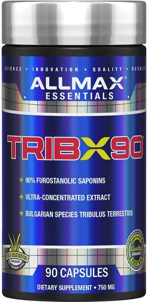ALLMAX TRIBX90-90 Capsules - Natural Testosterone Booster - Delivers Bulgarian Species Tribulus