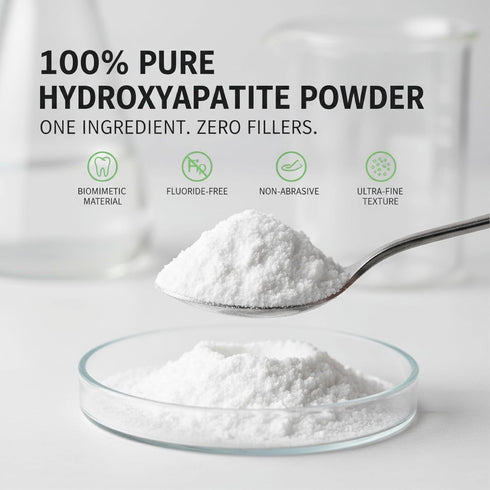 XingXoom 100% (30g) Lab Microcrystalline Hydroxyapatite Powder (Non-Nano) Natural Tooth Powder for Gentle Enamel Care