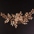 Women Dainty Large Champagne Rhinestones Flower Crystal Pearls Bride Wedding Hair Comb Headband Luxurious Hair Accessories Shiny Rhinestones Crystals Bridal Side Hair Combs for Women Bride Girls (champagne)