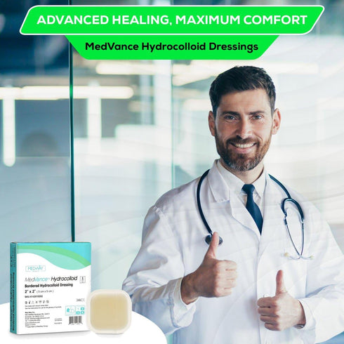 MedVance Hydrocolloid Bordered Adhesive Dressing, 2"x2" Box of 5 DRESSINGS