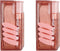 2-Piece Refillable Floss Pick Dispenser with 20 Floss Picks, Perfect Holder for a Fresh Smile (DoublePack, TwinPink)