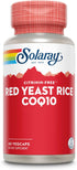 SOLARAY Red Yeast Rice Plus CoQ-10 & No-Flush Niacin Vitamin B-3, 60 VegCaps, Healthy Heart Support