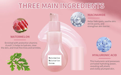 Essence Glow Serum Watermelon - Niacinamide Hyaluronic Acid Moisturizer Serum (1 Pcs)